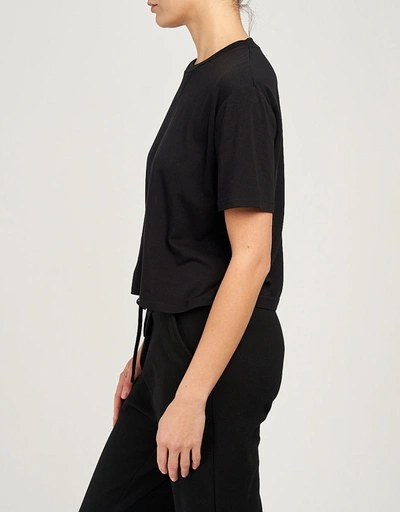Dominique 女式短版 T 恤-Black