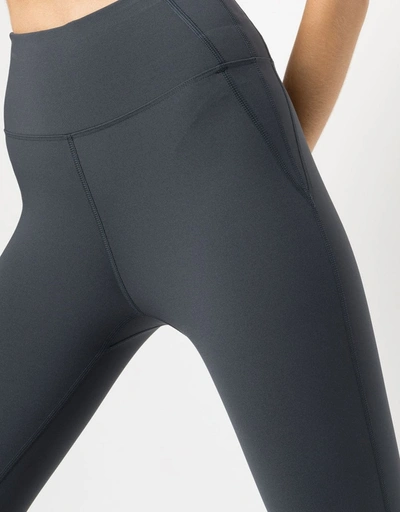 Serena High Waisted Compression Fit Performance Leggings-Grey