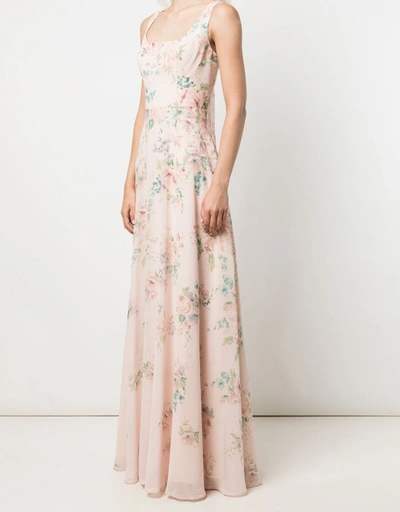 Sorrento Printed Floral Chiffon Gown