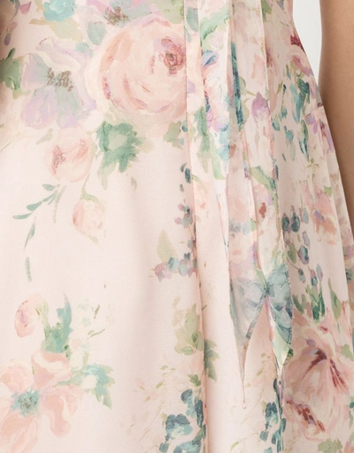 Sorrento Printed Floral Chiffon Gown