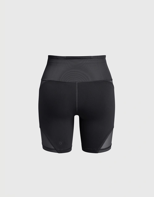 lululemon Wunder Train Mesh Panel 6 High Rise Shorts-Black (Activewear, Shorts)