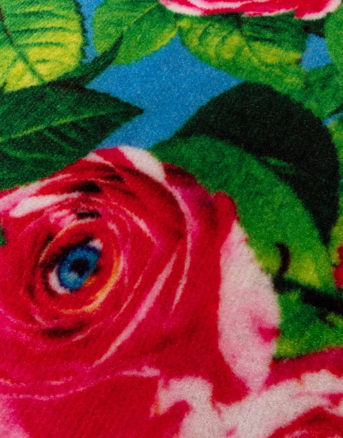 Toiletpaper 玫瑰花印花長方形地墊