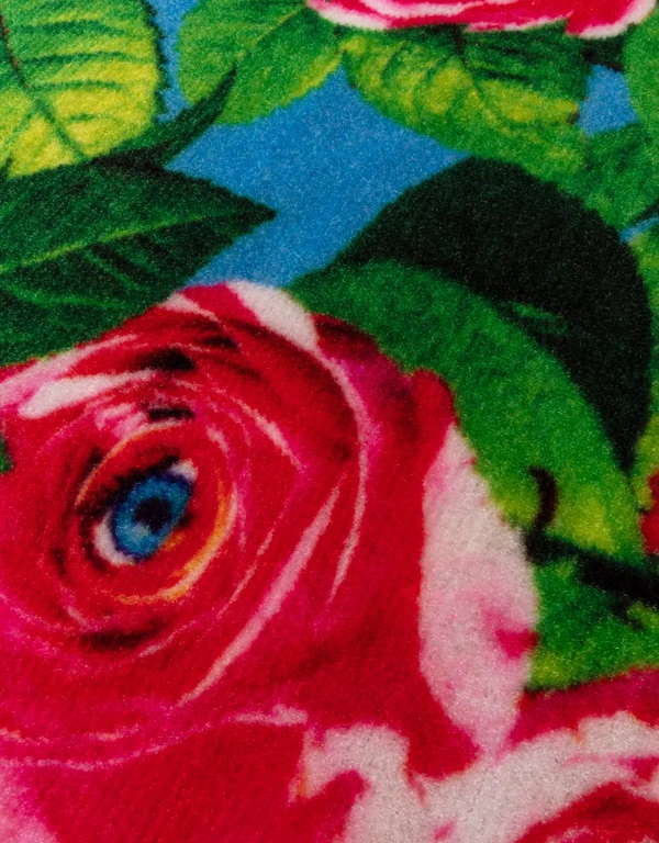 Seletti Toiletpaper Roses Floral Print Rectangular Mat