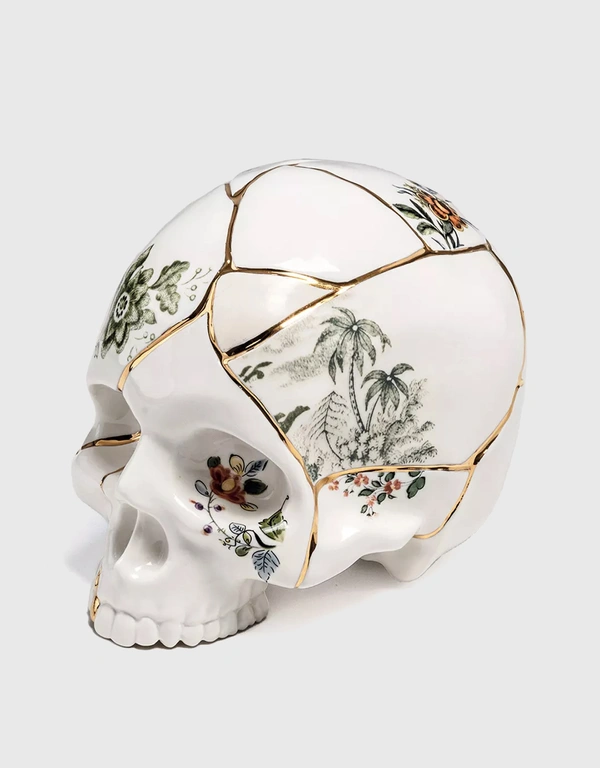 Seletti Kintsugi Skull Porcelain Ornament