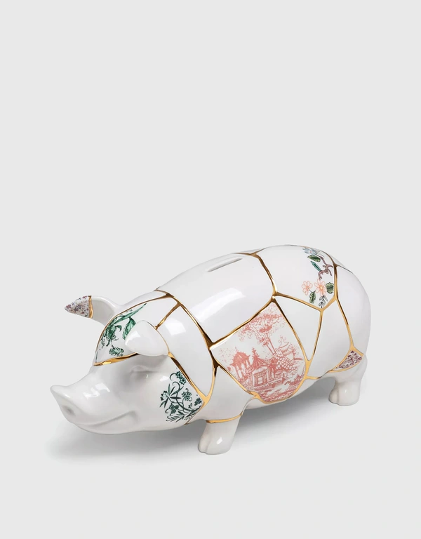 Seletti Kintsugi Porcelain Piggy Bank