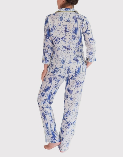 Emma Pajama Set-Tropical Paradise Blue