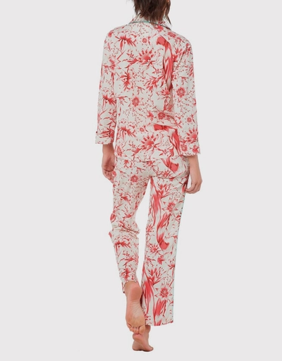 Emma Pajama Set-Tropical Paradise Red