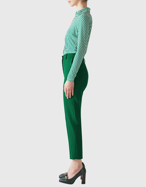 Mariner Green Viscose Blend Trousers