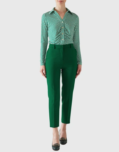 Mariner 綠色嫘縈混紡長褲