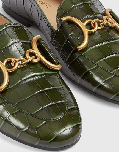 Daphne 仿鱷魚紋皮革樂福鞋