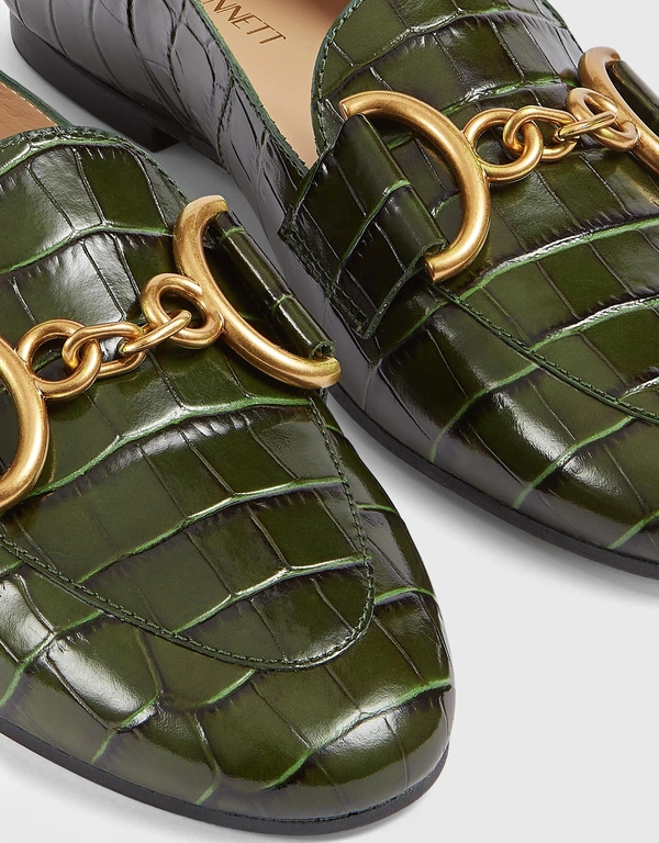 LK Bennett Daphne Croc-Effect Leather Loafers