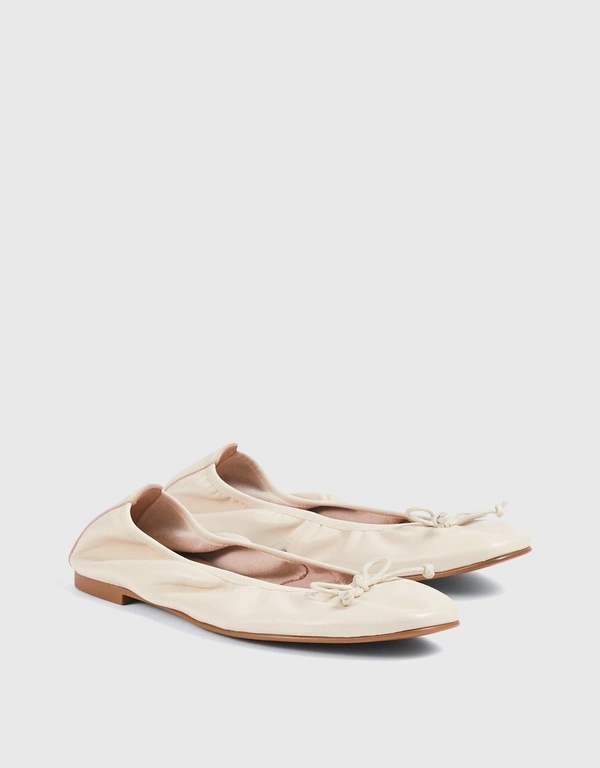 LK Bennett Trilly  Leather Ballet Flats-Cream