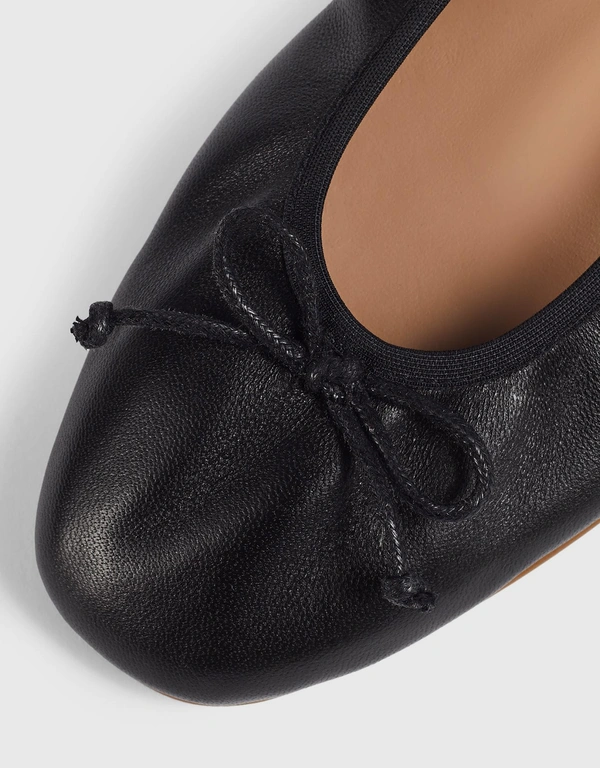 LK Bennett Trilly  Leather Ballet Flats-Black
