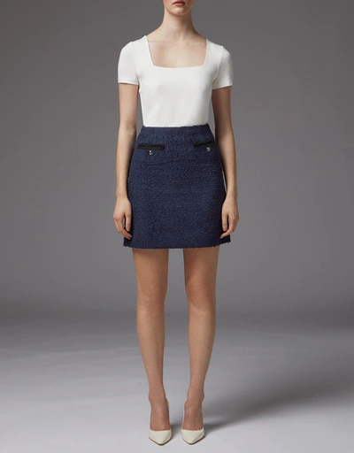 Charlee Tweed Skirt -Navy