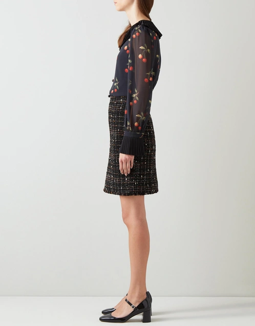 Angelica Multi Fleck Italian Tweed Skirt
