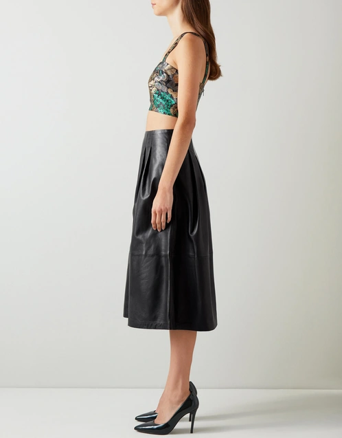 Farrow Leather A-Line Skirt