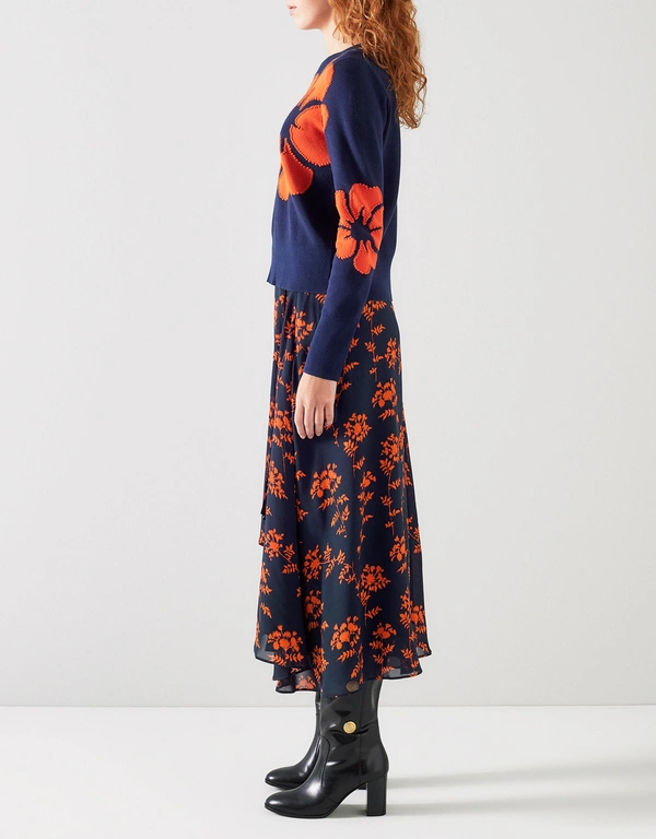 LK Bennett Krasner Floral Print Skirt