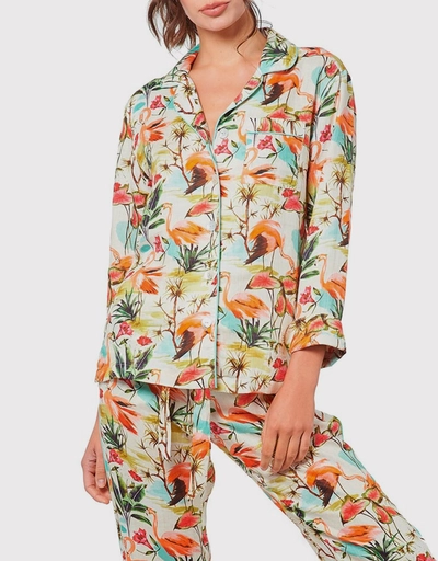 Emma Pajama Set-Caribbean Flamingos