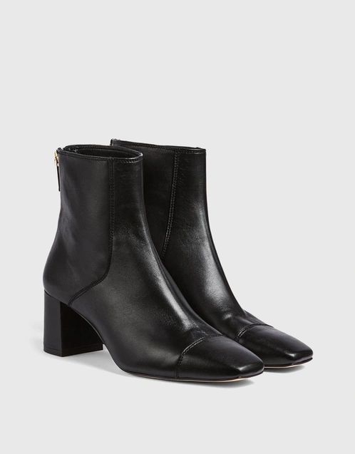 Maxine Black Leather  Ankle Boots