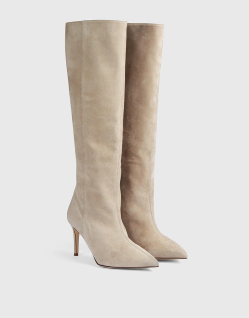 Astrid Grey Suede Slouchy Knee-High Boots