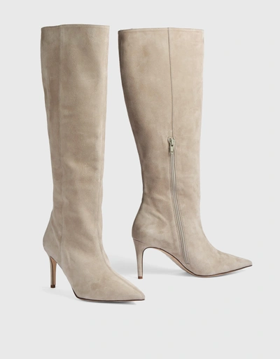 Astrid Grey Suede Slouchy Knee-High Boots