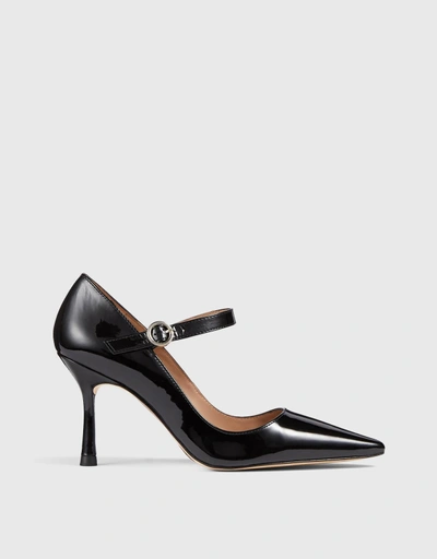 Camille Black Patent Mary-Jane Pumps