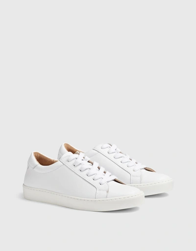 Jasper White Leather Lace-Up Trainers