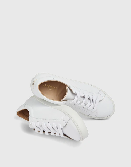 Jasper White Leather Lace-Up Trainers