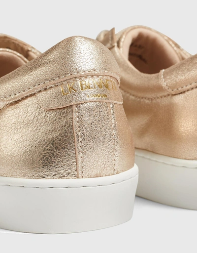Jasper Suede Lace-Up Trainers - Gold Metallic