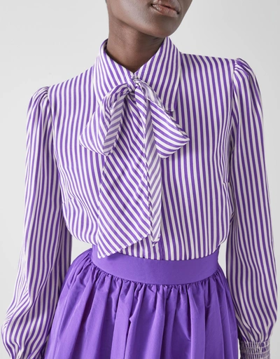 Emelia Purple and Cream Striped Blouse