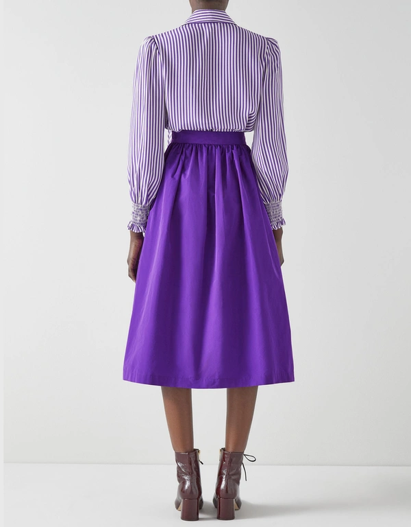 LK Bennett Olsen Purple Taffeta Skirt