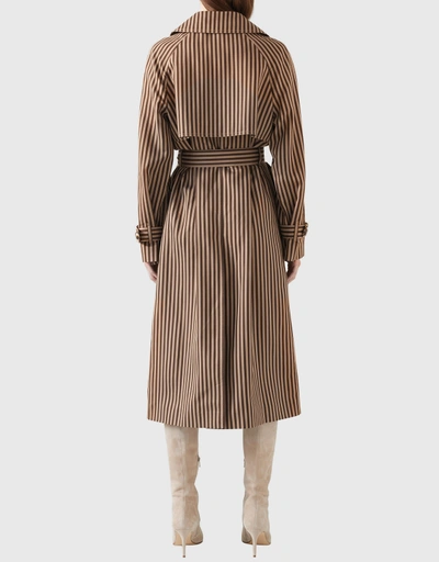Carine Striped Trench Coat