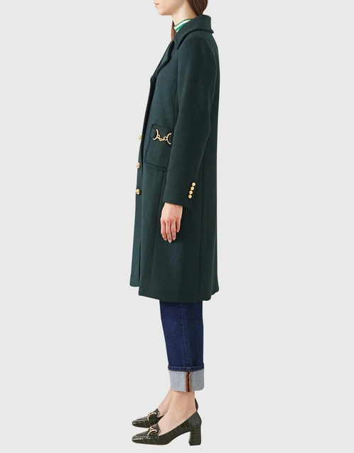Spencer Recycled Wool Blend Coat-ForestGreen