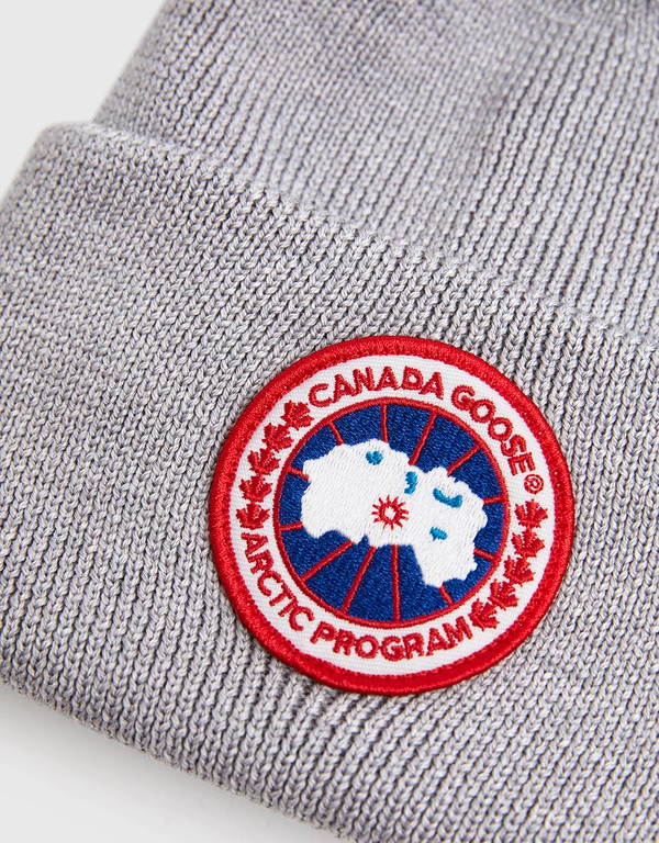 Canada Goose Arctic 經典 Logo 羊毛帽- Grey