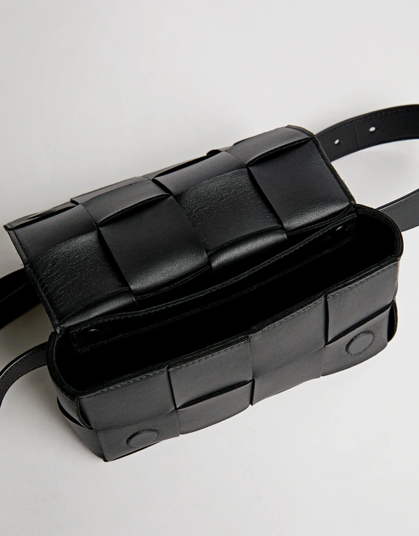 Bottega Veneta Cassette Mini Intrecciato Lambskin Belt Bag