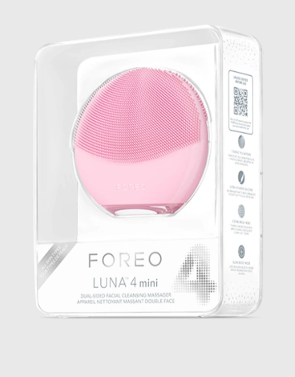 Foreo Luna 4 Mini Dual Sided Facial Cleansing Massager-Pearl Pink