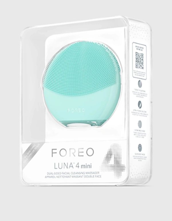 Foreo Luna 4 Mini Dual Sided Facial Cleansing Massager-Arctic Blue