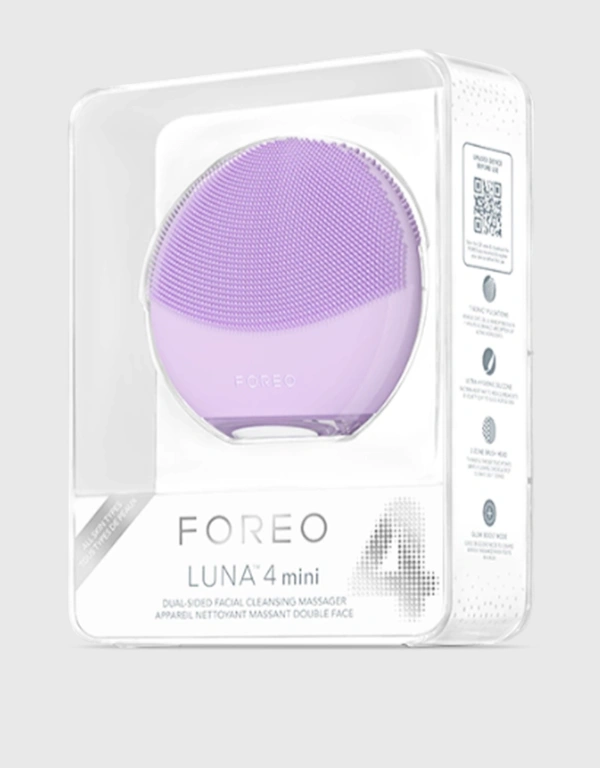 Foreo Luna 4 Mini Dual Sided Facial Cleansing Massager-Lavender