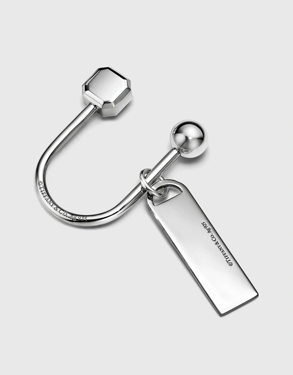 Tiffany & Co. Return to Tiffany®：Sterling Silver Rectangular Tag Screwball Key Ring