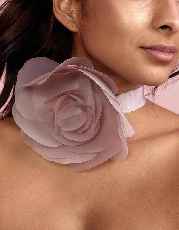 Cynthia Rowley Organza Flower Ties - Blush