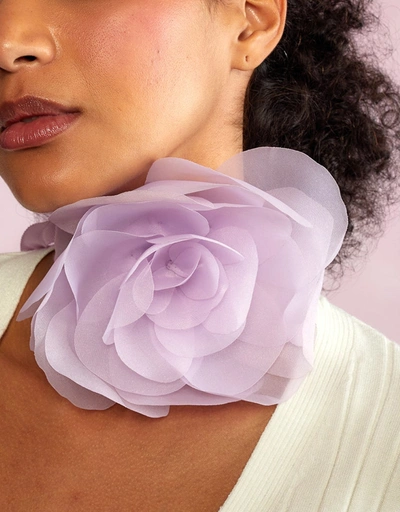 歐根紗花朵領結 - Lavender