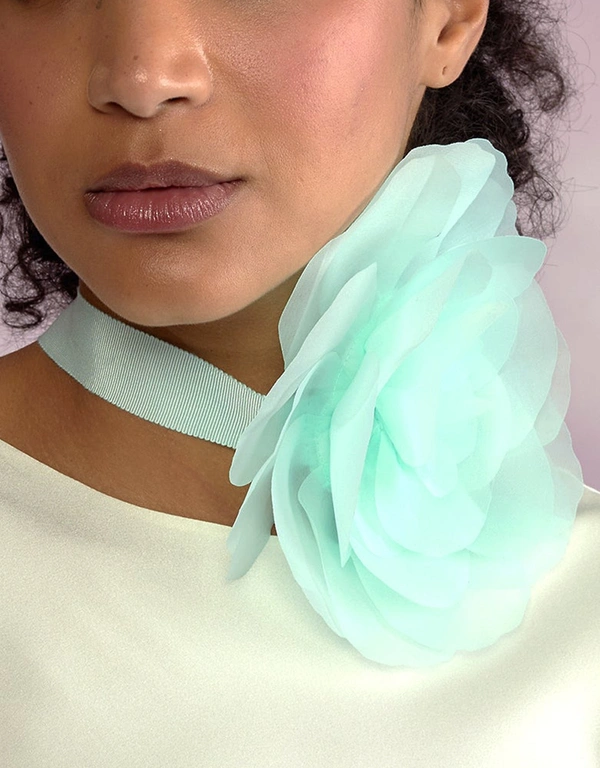 Cynthia Rowley Organza Flower Ties - Mint