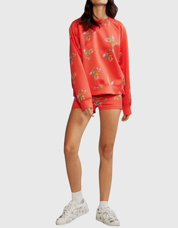 Cynthia Rowley Printed High Waisted Short - Red Floral