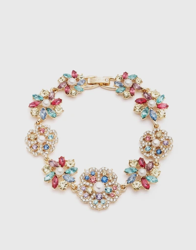 Crystal Floral Bracelet-Multi
