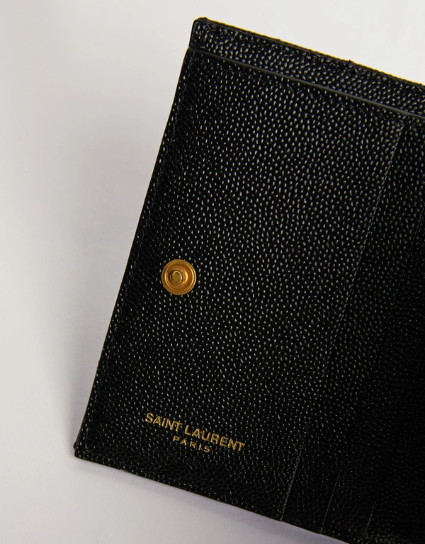 Saint Laurent CASSANDRE Monogram Calfskin Leather Bi-Fold Wallet