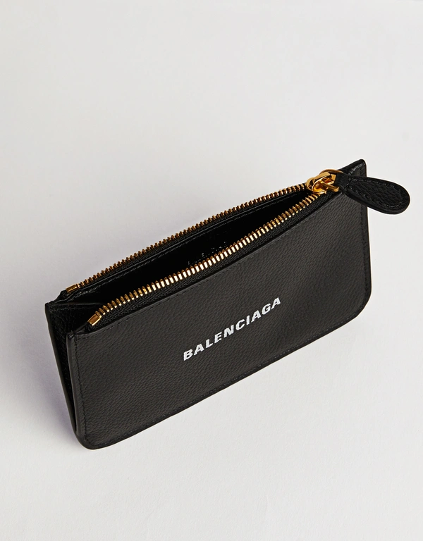 Balenciaga Women's Black Grained Calfskin Long Cardholder