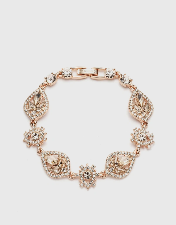 Marchesa Notte Geometrical Stones Gold Bracelet - Rose Gold