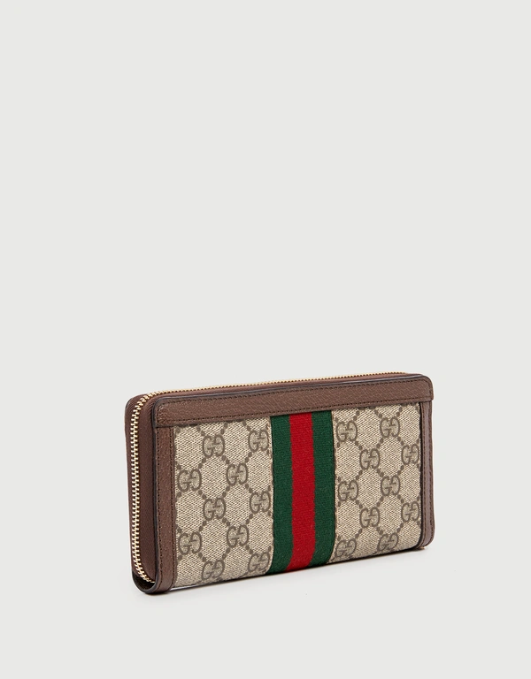 Gucci Ophidia GG Supreme Canvas Zip Around Wallet