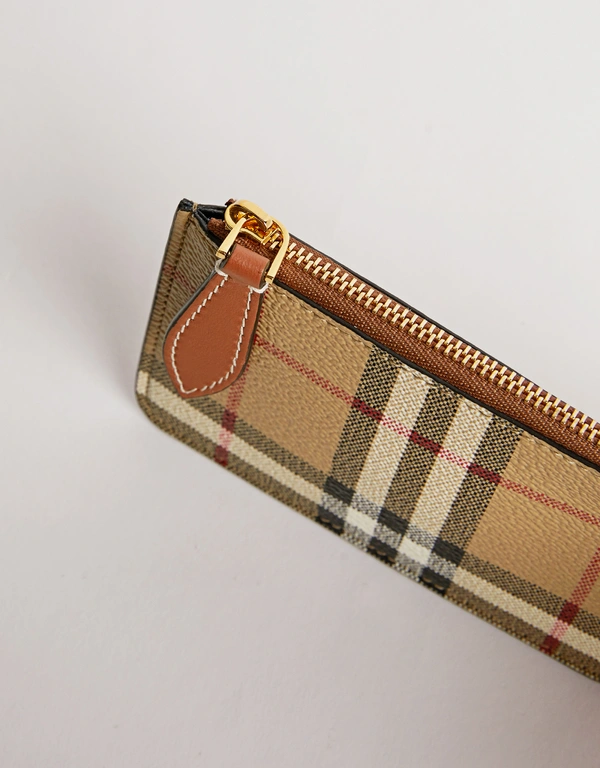Burberry Vintage Check Leather Coin Wallet