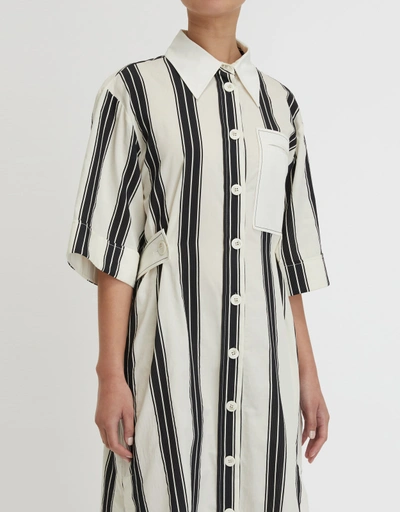 Dylan Stripe Midi Shirt Dress